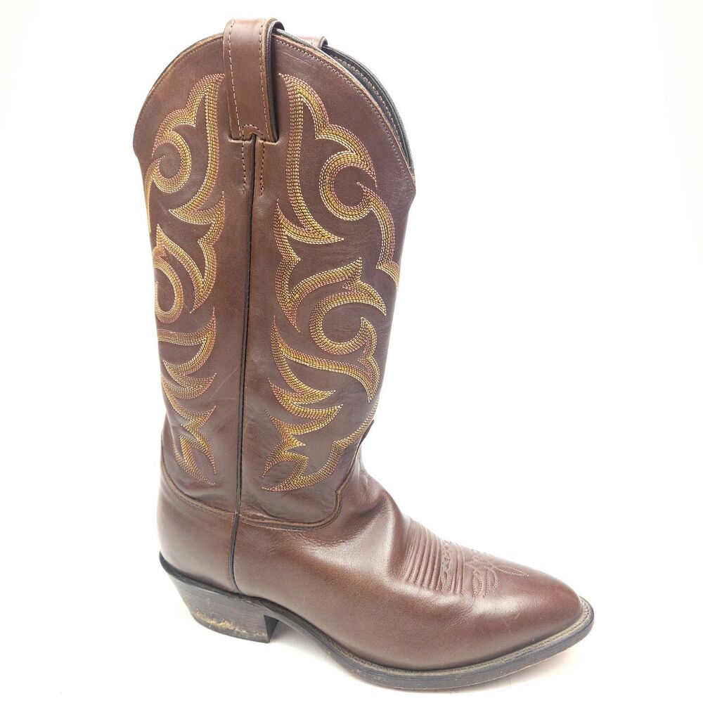 Justin Men’s Pull-On  Brown Western Work Boots Brown Size 8.5 EE